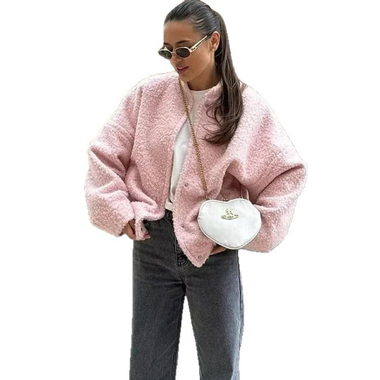 Damen Gemütlicher Teddy-Mantel mit oversized Schnitt EB