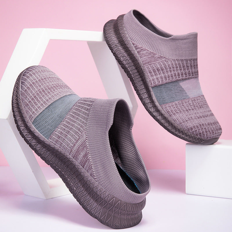 Damen Slip-On Sport Sneakers mit atmungsaktivem Obermaterial und flexiblem Sohlenprofil EB