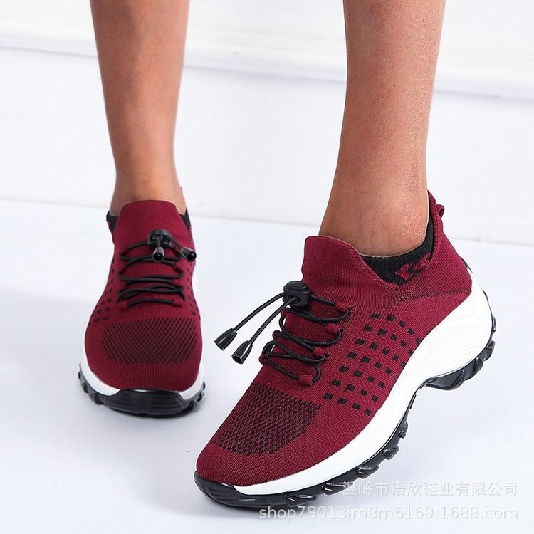 Damen leichte und atmungsaktive Sportschuhe mit elastischem Schnürsystem EB