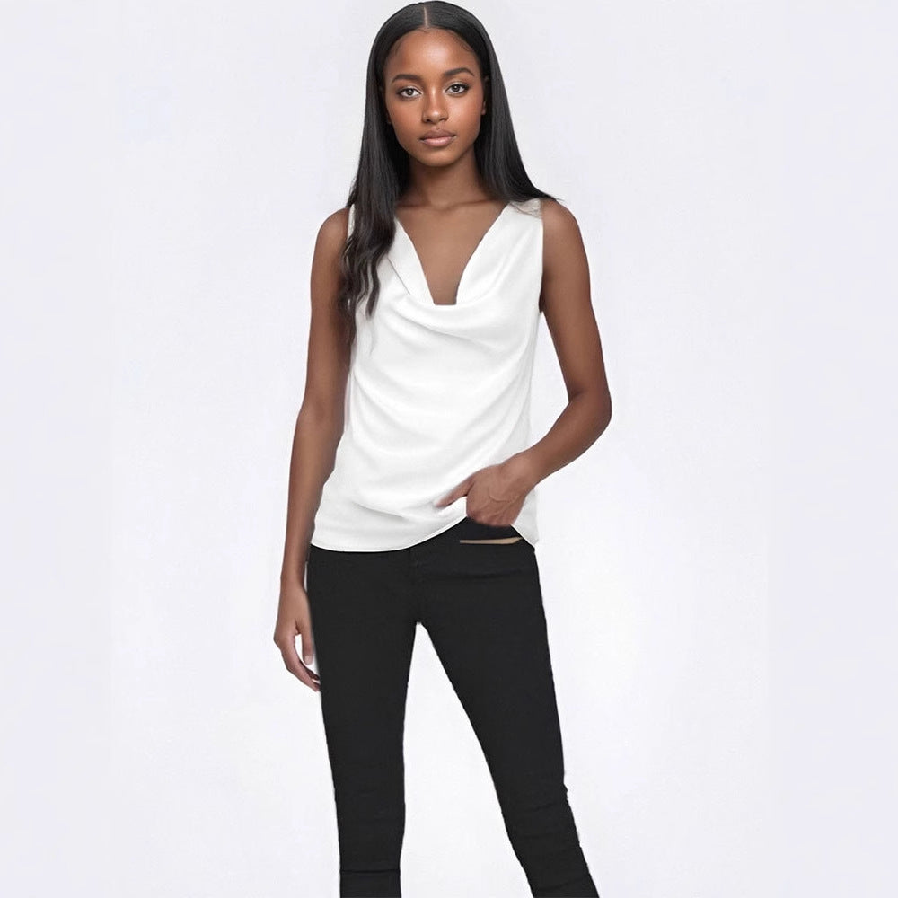 Damen elegant drapiertes Top EB