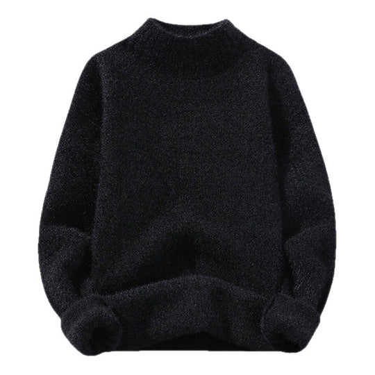 Damen Hochwertiger Rippstrickpullover mit hohem Kragen und lässigem Schnitt EB