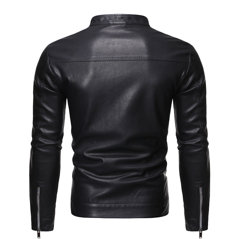 Herren jacke mit modernem Stehkragen und glattem Finish EB