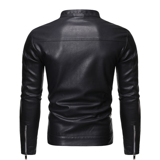 Herren jacke mit modernem Stehkragen und glattem Finish EB
