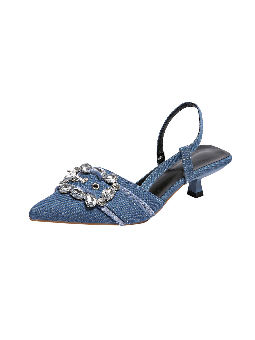Damen Slingback-Pumps mit eleganter Strass-Schnalle EB