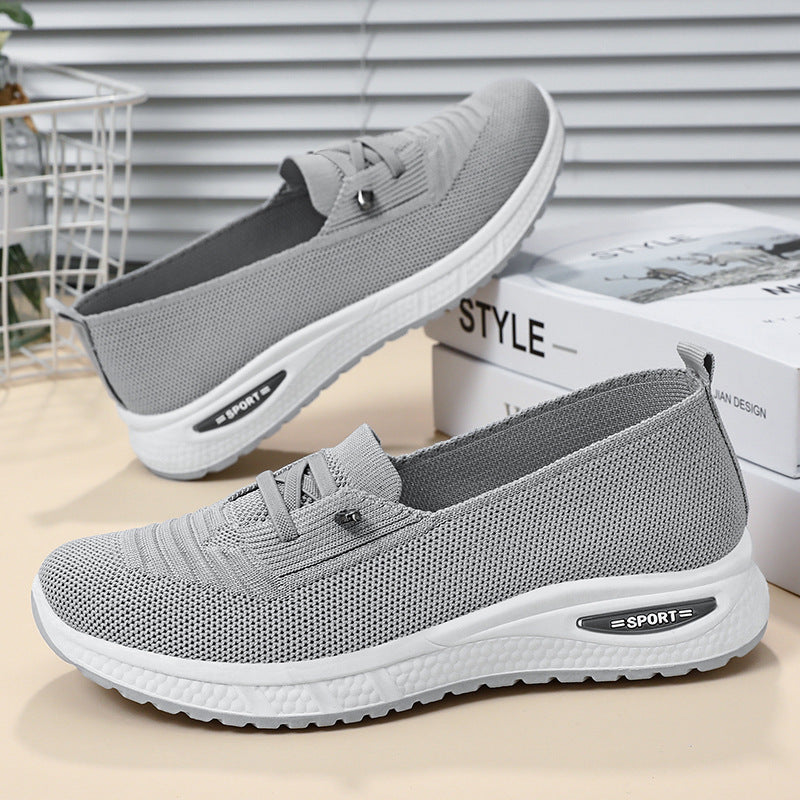 Damen Sportliche Sneaker mit elastischem Strick-Obermaterial und dämpfender Sohle EB