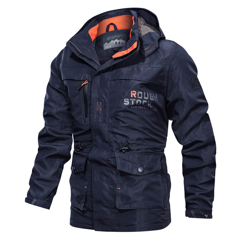 Herren nan wasserfeste und winddichte Outdoorparka mit abnehmbarer Kapuze EB