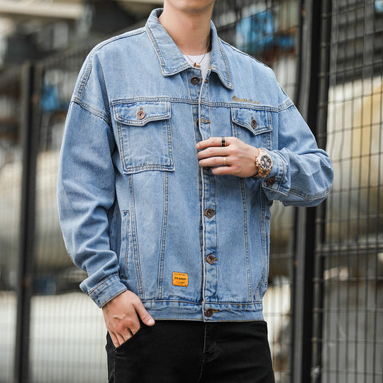 Herren Denimjacke im lässigen Stil mit funktionalen Pattentaschen und robustem Design EB