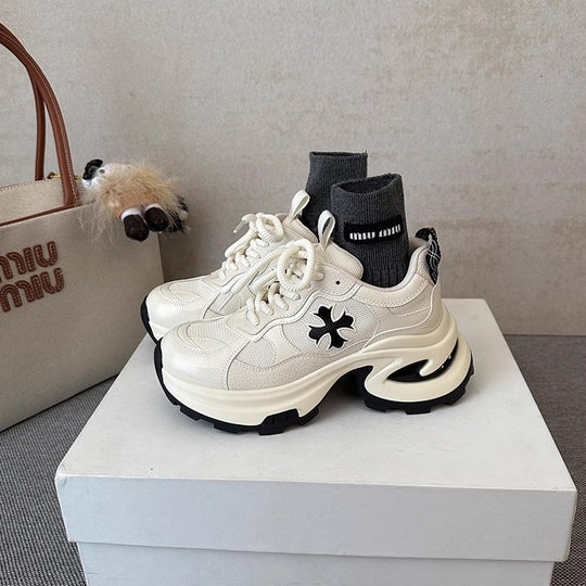 Damen Sportliche Chunky Sneakers mit atmungsaktiver Mesh-Oberfläche EB