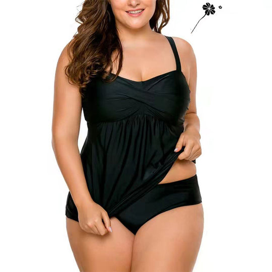 Damen Tankini-Badeanzug mit schmeichelndem Schnitt und verstellbaren Trägern EB