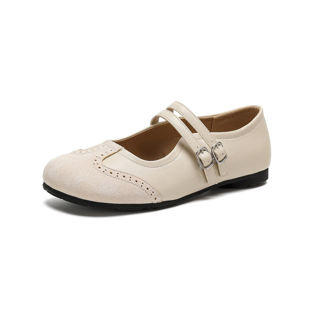 Damen Schuhwerk mit doppeltem Riemen und eleganter Perforation EB
