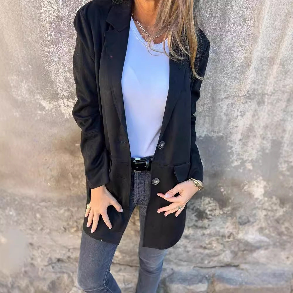 Damen Elegante und bequeme Suede-Blazer EB