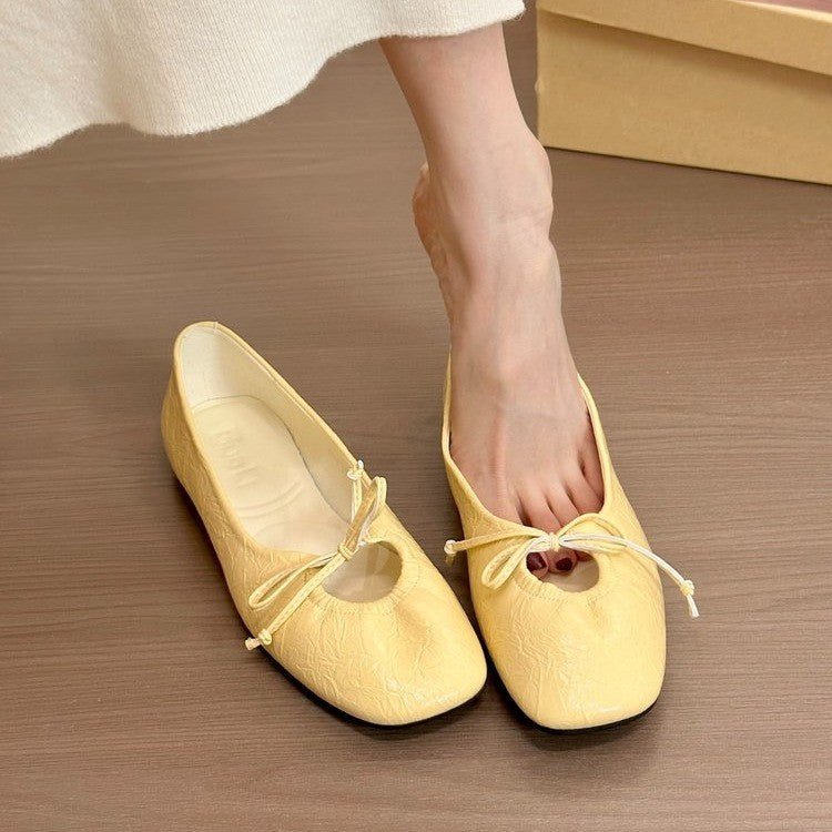 Damen elegante Ballerinas mit modischem Rüschendesign und komfortablem Innenfutter EB