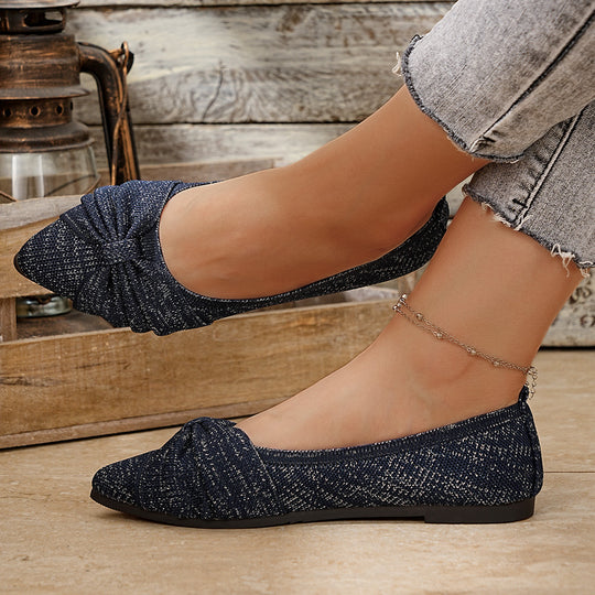 Damen Elegante Ballerinas mit dekorativem Knotendesign und atmungsaktivem Obermaterial EB