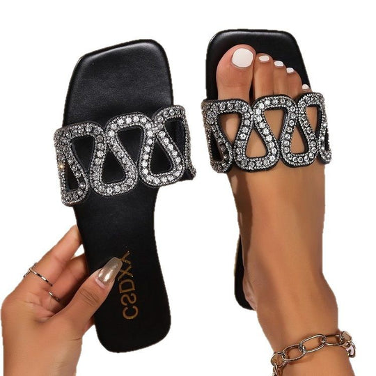 Damen Glitzernde Riemensandalen mit elegantem Schmuckdetail EB