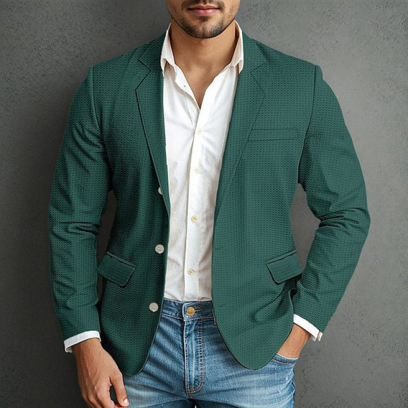 Herren eleganter Blazer mit strukturiertem Design und praktischen Taschen EB
