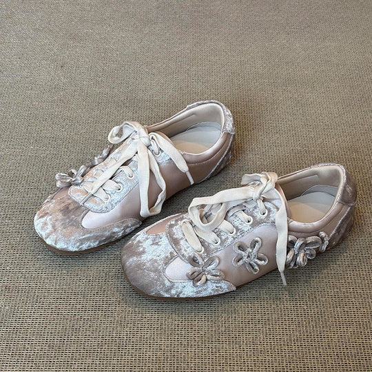 Damen trendige Sneaker mit floralem Dekor und komfortabler Sohlenstruktur EB