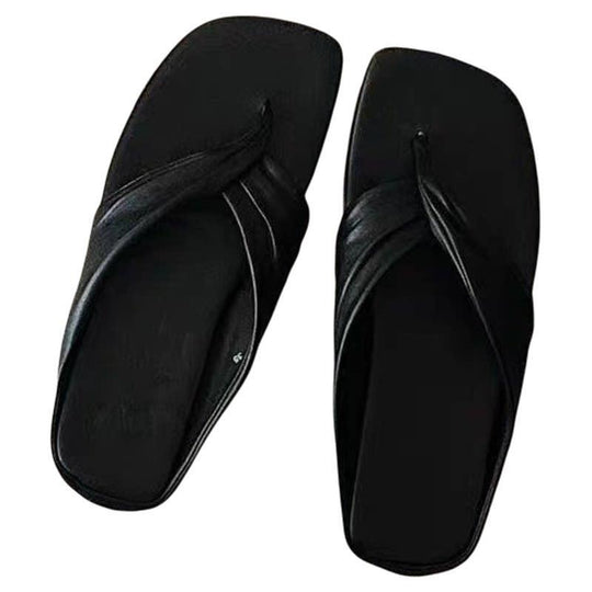 Damen Zehentrenner-Sandalen mit geflochtenen Riemen und komfortablem Fußbett EB