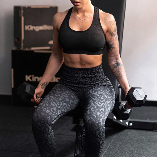 Damen Kompressions-Leggings mit elegantem Tierdruck EB
