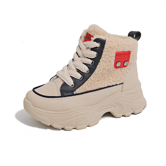 Damen Winterliche High-Top Sneaker mit kuscheligem Fleece-Futter und rutschfester Sohle EB