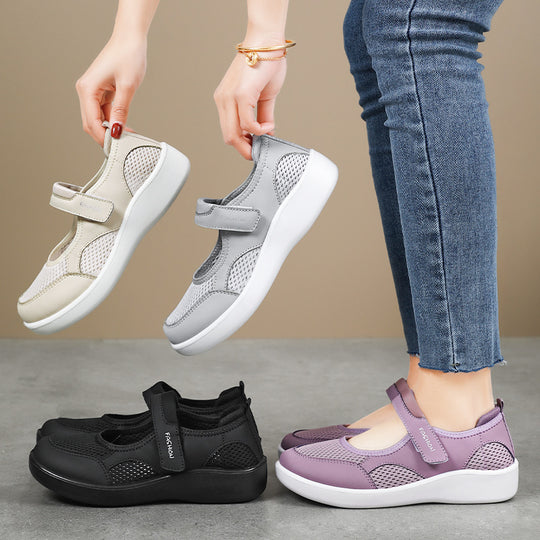 Damen Komfortable Sneakers mit verstellbarem Riemen EB
