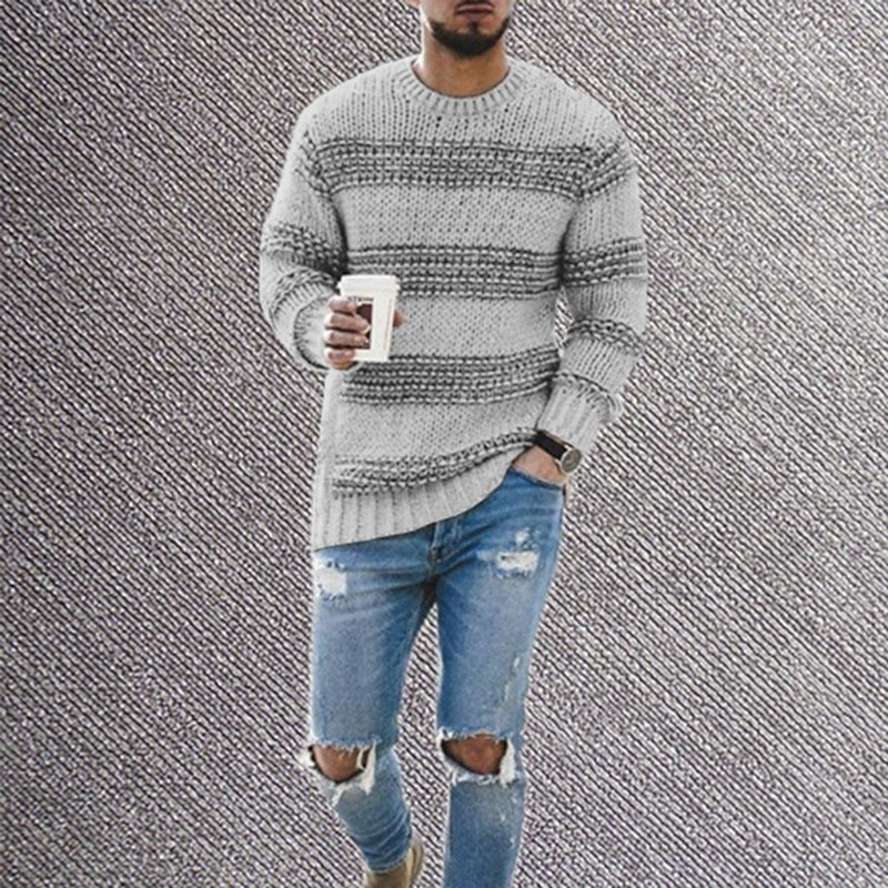 Herren Strickpullover mit strukturiertem Muster und modernem Schnitt EB