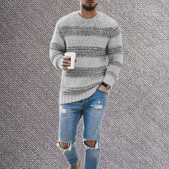 Herren Strickpullover mit strukturiertem Muster und modernem Schnitt EB