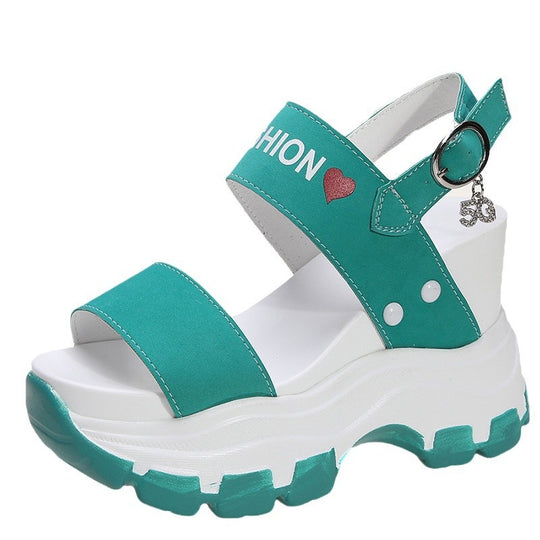 Damen Plattform-Sandalen mit modischen Riemen und rutschfester Sohle EB