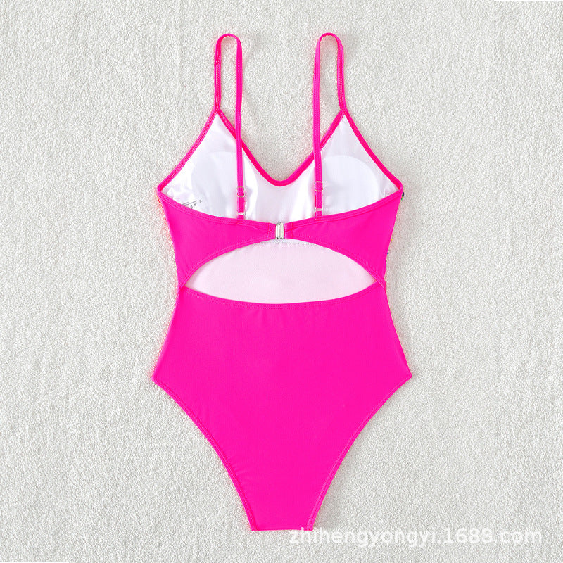 Damen Badeanzug mit buntem Fransen-Design EB