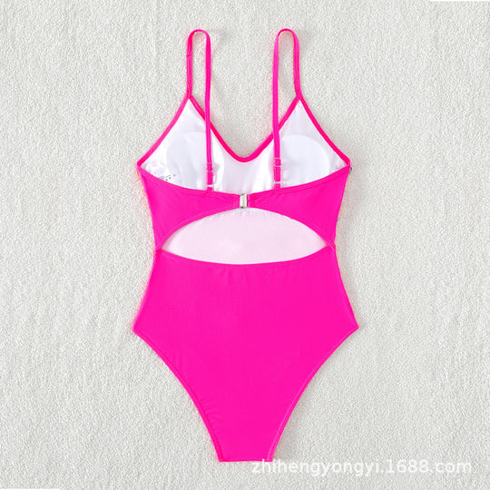 Damen Badeanzug mit buntem Fransen-Design EB