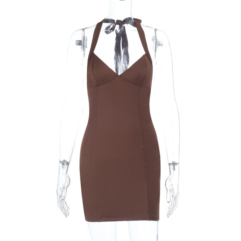 Damen figurbetontes Abendkleid mit elegantem Neckholder EB