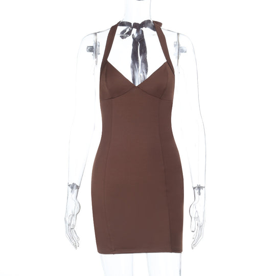 Damen figurbetontes Abendkleid mit elegantem Neckholder EB