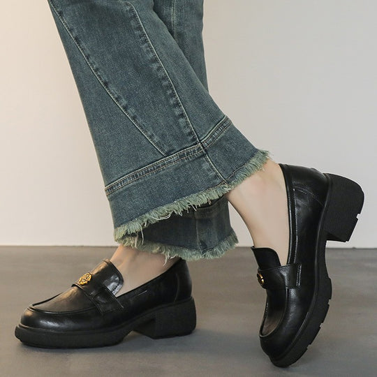 Damen Komfortable Mokassin-Lauflernschuhe mit modischer Schnallen-Applikation EB