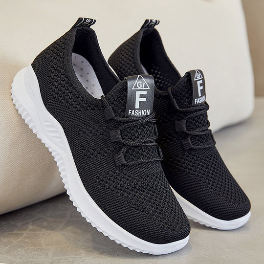 Damen Sportliche und atmungsaktive Mesh-Laufschuhe mit elastischem Schnürsystem EB