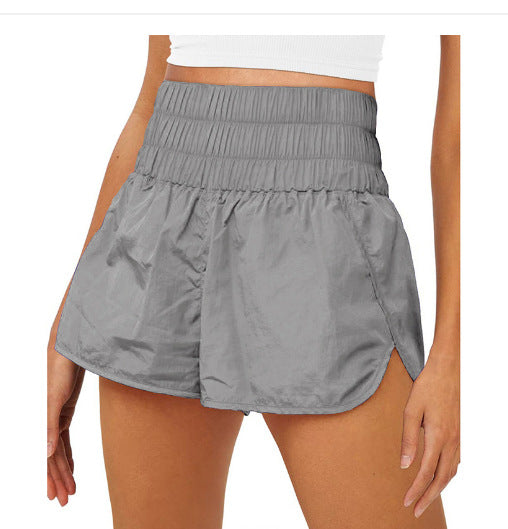 Damen Sportliche Laufshorts mit hohem Taillenbund und elastischem Bündchen EB