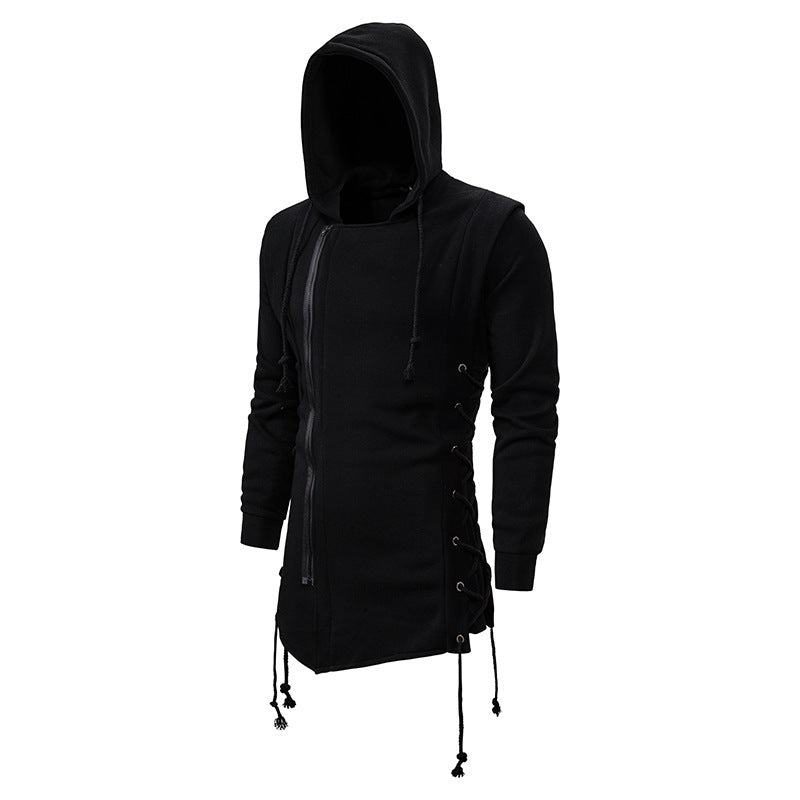 Herren modische Kapuzenshirt mit asymmetrischem Reißverschluss und lässigem Schnitt EB