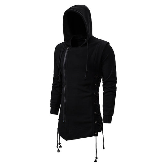 Herren modische Kapuzenshirt mit asymmetrischem Reißverschluss und lässigem Schnitt EB
