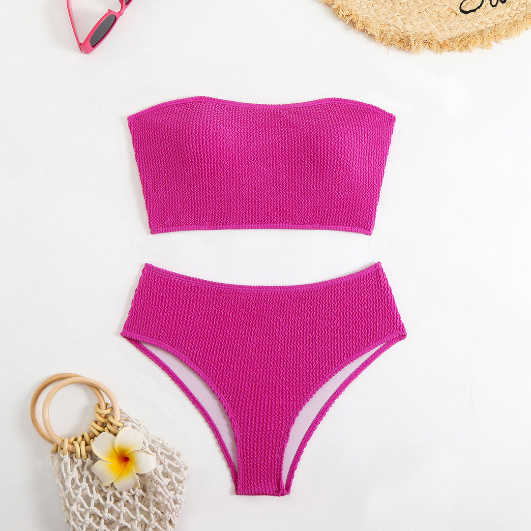 Damen Bandeau-Bikini-Set mit hochgeschnittenen Höschen EB
