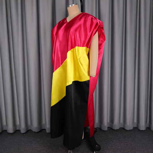 Damen asymmetrisches Kaftan-Kleid mit voluminösen Ärmeln EB