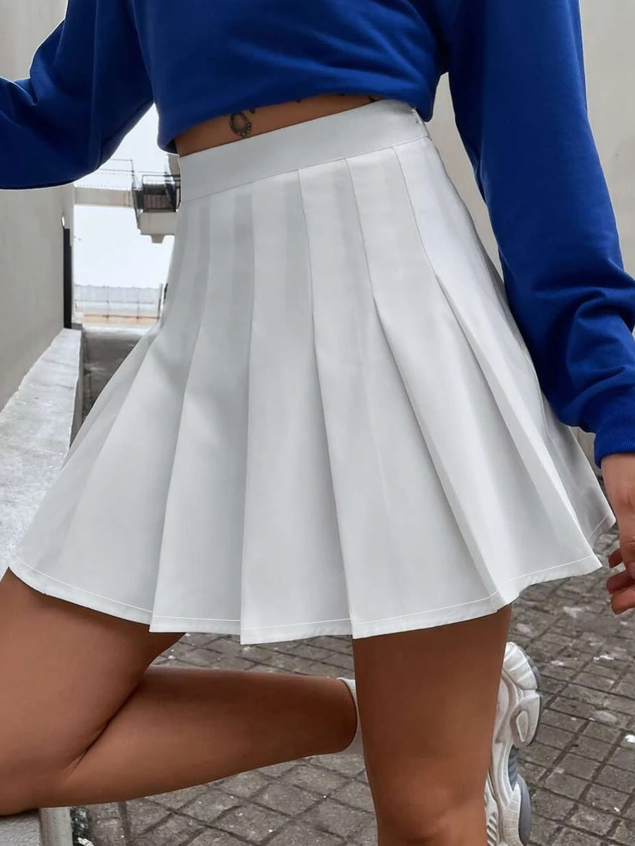Damen Plissierter Minirock mit hohem Taillenbund EB