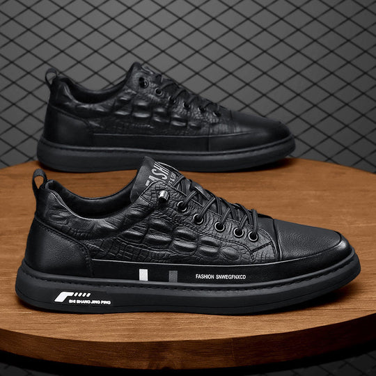 Herren Leder Sneakers mit minimalistischen Design und rutschfester Sohle EB