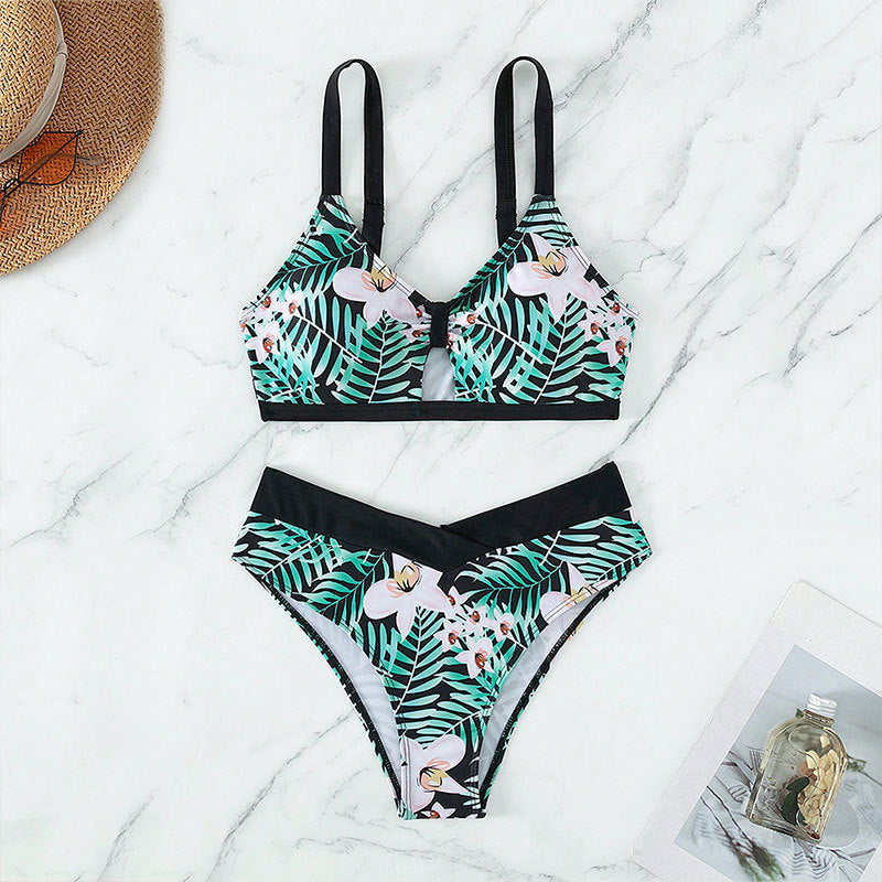 Damen Bikini-Set mit floralem Design und verstellbaren Trägern EB