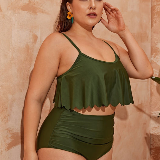 Damen Badeshort-Set mit attraktivem Rüschendesign EB