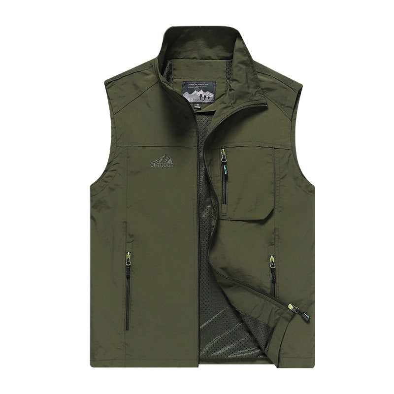 Herren Leichte Multifunktions-Softshellweste mit atmungsaktivem Mesh-Innenfutter und Reißverschlusstaschen EB