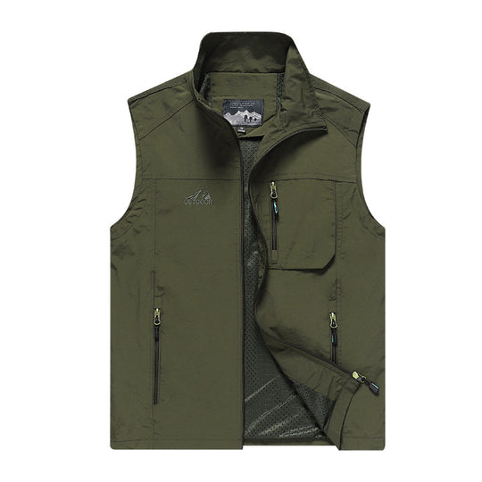 Herren Leichte Multifunktions-Softshellweste mit atmungsaktivem Mesh-Innenfutter und Reißverschlusstaschen EB