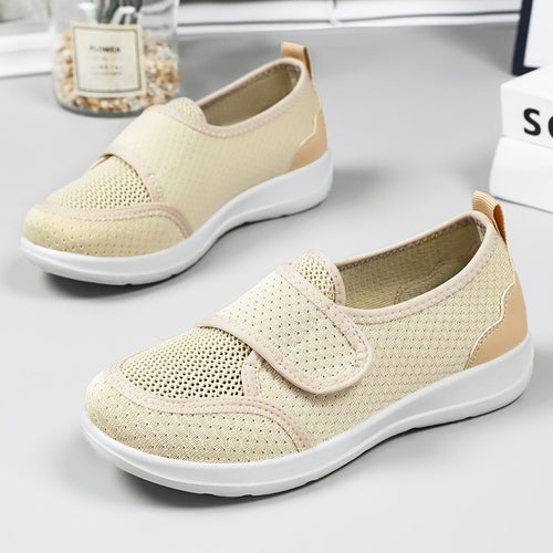 Damen Bequeme Slip-On Sneakers mit verstellbarem Klettverschluss und atmungsaktiver Obermaterial EB