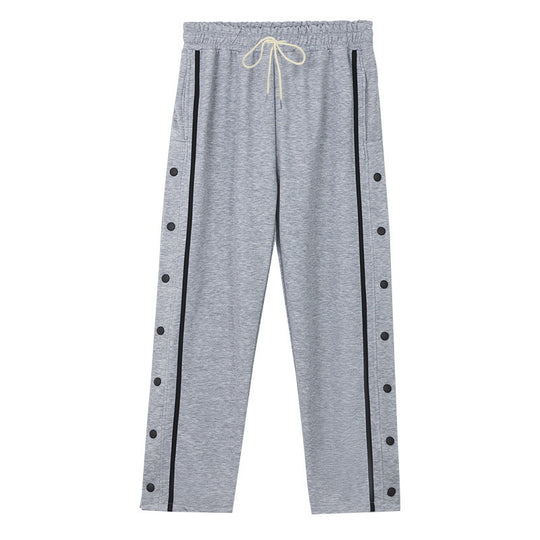Unisex nan leichte Sport-Trainingshose mit Druckknopfleiste und elastischem Kordelbund EB