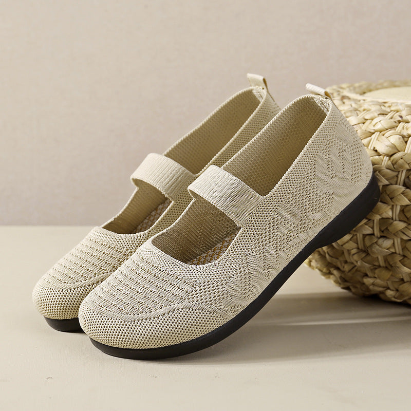 Damen Komfortable Ballerinas mit elastischem Riemen EB