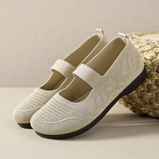 Damen Komfortable Ballerinas mit elastischem Riemen EB
