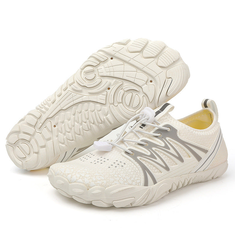 Damen leichte Wasserschuhe mit schnelltrocknendem Strickoberteil, elastischem Zugverschluss und rutschfester Profilsohle EB