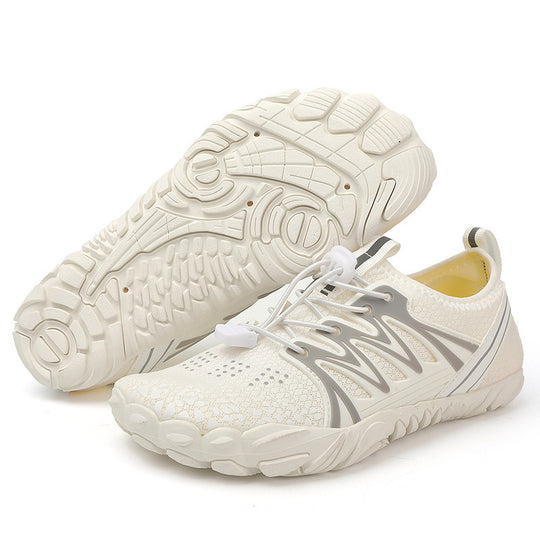 Damen leichte Wasserschuhe mit schnelltrocknendem Strickoberteil, elastischem Zugverschluss und rutschfester Profilsohle EB